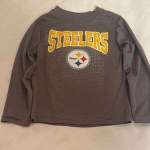 NFL Steelers Kids Long Sleeve Shirt - Gray and Yellow